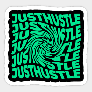 Just Hustle Wavy Back Tee Sticker